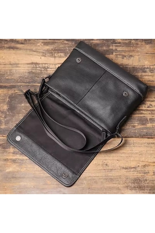 Newish Polo Erkek Siyah Deri El Ve Omuz Çantası New316 Siyah