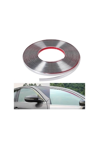 18 mm 3D Dekoratif Krom Nikelaj Şerit Çıta Panjur Kalın Şerit 1 Metre