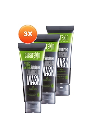 Avon Clearskin Pore Shine Kömür Maske 3 x 75 ML