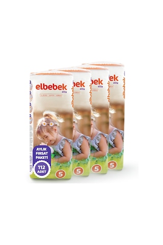 Elbebek Elite Bebek Bezi 5 Numara Junior Fırsat Paketi 112 Adet 4'lü