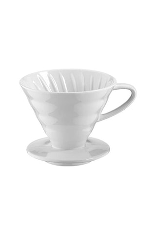 Epinox Seramik Kahve Dripper - Porselen Demleyici - No: 2 - Beyaz Hario V60 Benzeri