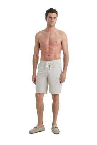 Blackspade Erkek Keten Şort 40460 - Krem