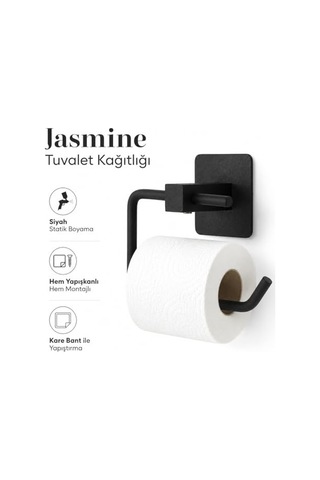 Yapışkanlı Siyah Kare Açık Tuvalet Kağıtlığı Wc Kağıtlık Tuvalet Kağıdı Askısı Diğer
