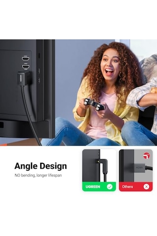 Ugreen Hdmı 90 Derece Kablo, 2 Metre, Siyah Diğer