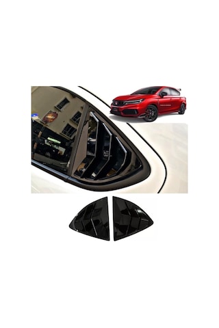 Honda City Uyumlu Kelebek Cam Kaplama Vizörü Piano Black 2021-