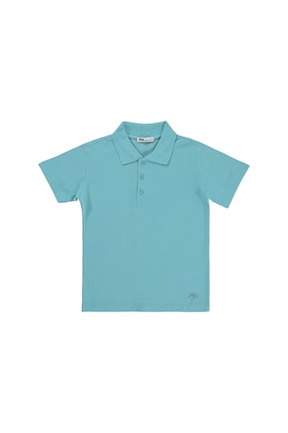 Civil Boys Erkek Çocuk Palmiye Nakışlı Polo Yaka 6-9 Yaş Tişört - Yeşil Koyu Mint