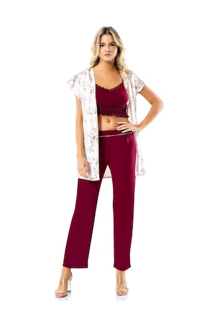 Loriva Kadın Bordo 3'lü Pijama Takımı Bordo