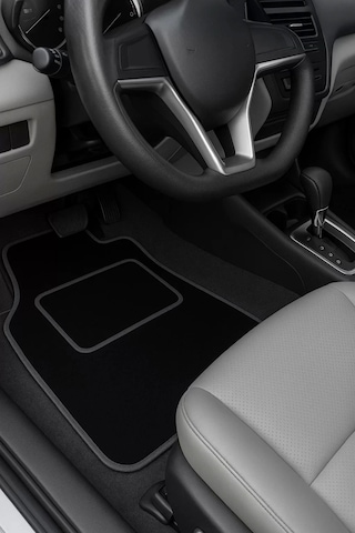 5 Parça Universal Topuk Destekli Oto Halı Paspas Takımı Kenar Renk Gri