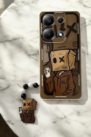 Xiaomi Redmi Note 13 Pro 4g Cartoon Boy Tasarımlı Charmlı Telefon Kılıfı Kahverengi Xiaomi Redmi Note 13 Pro 4g Cartoon Boy Tasarımlı Charmlı Telefon Kılıfı Kahverengi