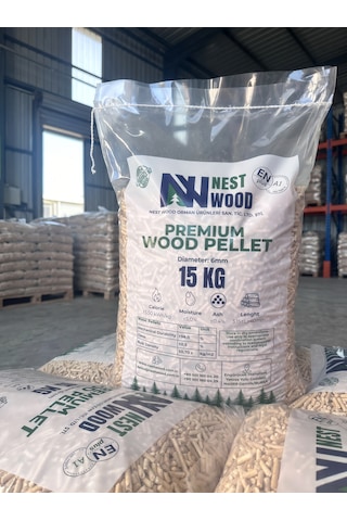 Nest Woodtr %100 Doğal Çam Talaşı Pelet 15 Kg - Doğal Kedi Kumu & Pelet Sobası Yakıtı