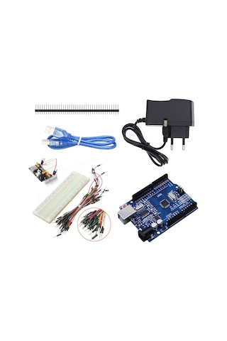Robotik Kodlama Arduino Temel Seviye Elektronik Başlangıç Seti - Kutulu Mb-102 Breadboard Güç Kartı Ve Adaptörlü
