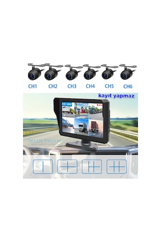Tarım Araçları İçin 6 Kanallı Monitör Ve 6 Kamera Hazır Set
