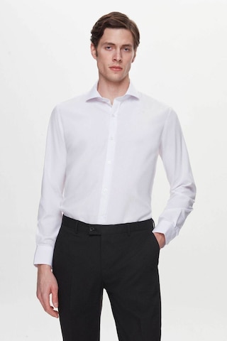 D'S Damat Ds Damat Slim Fit Beyaz Italyan Yaka Dar Kesim Klasik Kravatlık Uzun Kollu Kolay Ütülenebilir Nefes 2HF02ORT5185 Beyaz