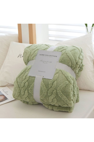 Yeşil Mercan Polar Basit Battaniye İskandinav Tarzı Çiçek Gazlı Bez Klima Yorgan Yumuşak Nefes Wrap Battaniye Yatak Örtüsü Ekose 100 150cm