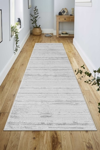 Pamuk Tabanlı Modern Tasarımlı Sisal Çzigili Gri Renk Halı Gri