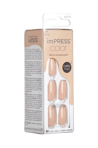 İmpress Color Kendinden Yapışkanlı Takma Tırnak Uzun Nude Latte