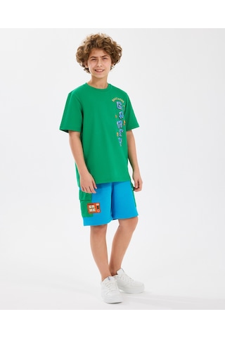 Skechers B Graphic Tee T-shirt Büyük Erkek Çocuk Dark Green Tshirt Sk2510028-300 Dark Green Koyu Yeşil