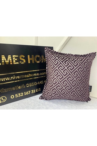 Nivemeshome Monet Zigzag Elyaf Dolgulu Kırlent Mürdüm 45 X 45 Mürdüm