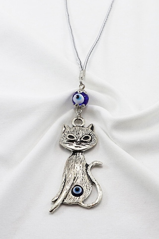 Nazar Boncuğu Metal Kedi Dikiz Ayna Süsü / Hediyelik Aksesuar