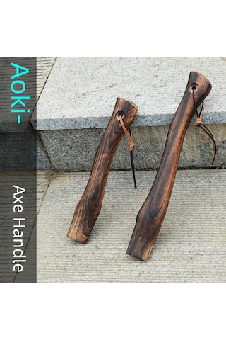 Yuntech01 33 Cm Deri İpli Mini Bıçak Sapı - Kaliteli Yeşil Çam Ağacı, Dayanıklı Ve Konforlu Tutuş, Taşlama Ve Odun Bölme İçin Uygun