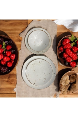 Marianna 24 Parça Reactive 46 Organik Yemek Seti-krem