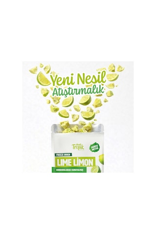Dondurularak Kurutulmuş Lime Limon 16 G Freeze Dried Meyve Cipsi Çıtır Meyve Kurusu 5 Adet 18 G