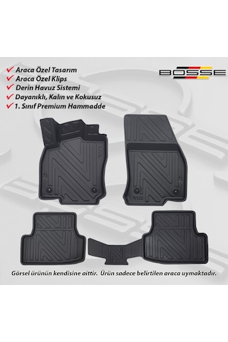 VW Golf 5 Paspas Araca Özel 2004 2008 Arası BOSSE 3D Havuzlu Oto Paspas