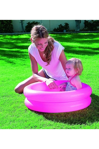 Bestway 2 Boğum Desenli Zeminli Çocuk Havuzu, (61x15 cm) 51061 Pembe