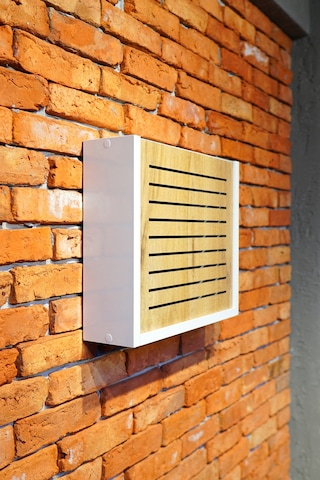 Modem Saklama Kutusu Sürgülü Yukarı Açılır 35y 40g Çizgili Meşe