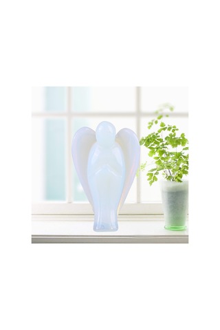 Vkemall 3.8 Cm Saf Opal Melek Heykeli - Enerji Dengeleme, Stres Azaltma Ve Ev Dekorasyonu