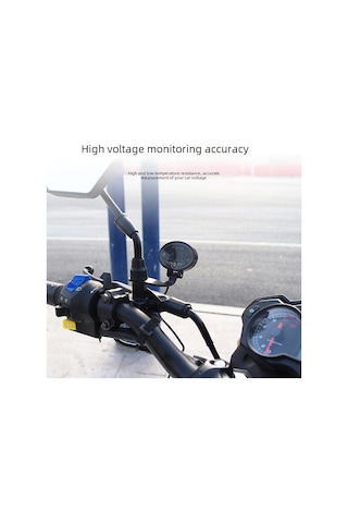 Beyaz Motosiklet Akü Voltajı İzleme Akıllı Voltmetre, Yüksek Ve Düşük Voltaj Alarmı
