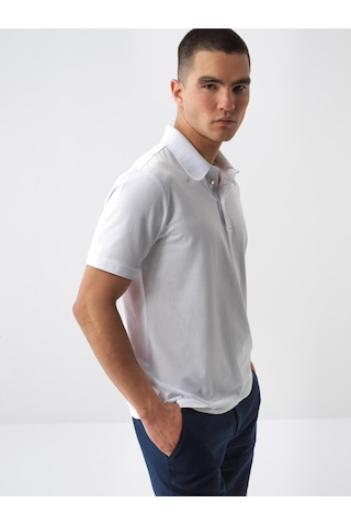 Xint Beyaz Pamuk Dokulu Slim Fit Tişört 502207