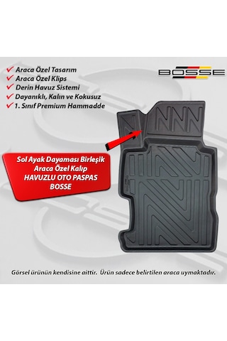 Honda Civic Sedan Paspas FD6 Araca Özel 2006 - 2012 BOSSE 3D Havuzlu Oto Paspas