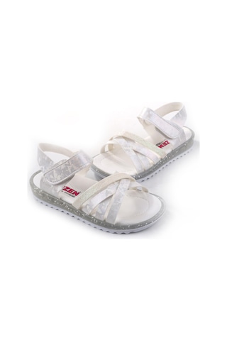 Papuç Sepeti Arzen-2880 Kız Çocuk Ortopedik Sandalet Beyaz