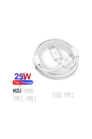 Samsung S20-s20 Fe-s20+-s22 Uyumlu Hızlı Şarj Kablosu 25w Hızlı İki Ucu Type-c Kablo
