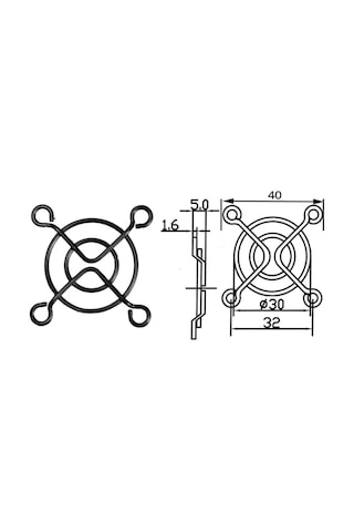 20pieces Çok Siyah Metal Çelik 40mm 4cm Fan Koruyucusu Parmak Koruma Izgara Ağ