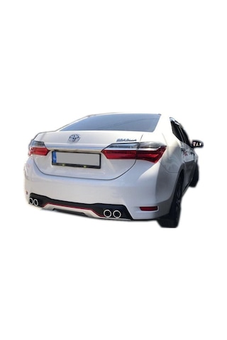 Toyota Corolla Uyumlu Difüzör Egsoz Görünümlü Kırmızı Şeridli