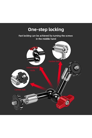 Skycity Alüminyum Biparçalı Jontlu Manipülatör - 360 Döner Top Başı, 1/4" Vida Bağlantısı, Kameralar Ve Aksesuarlar İçin Esnek Tutucu