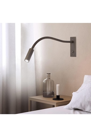 Gooseeck Esnek Tüp 360 Ayarlanabilir Başucu Duvar Işığı Okuma Lambası, Led Başucu Gömme Duvar Aplik Alüminyum