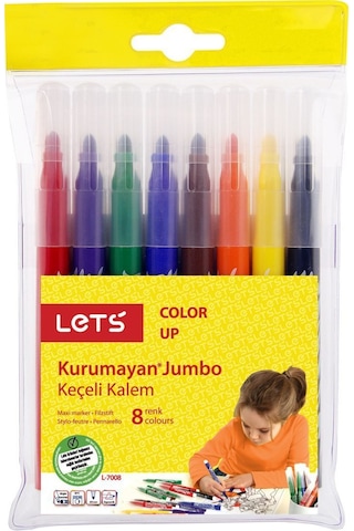 Lets L-7008 Jumbo Keçeli Kalem 8 Renk