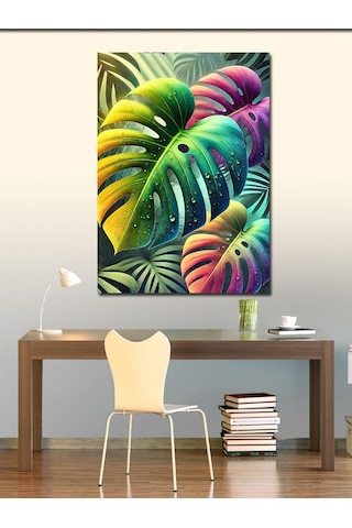 Kanvas Tablo Tropikal Yaprak Deseni 50cmx70cm