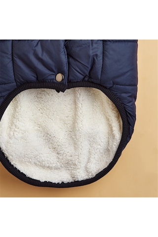 Tenfowee Küçük Orta Köpekler İçin 2 Katlı Yünlü Islaklık, Rahat Isınır, Boyun İp Deligi, Stili Tasarım, Kolay Giyinir Koyu Mavi Xs