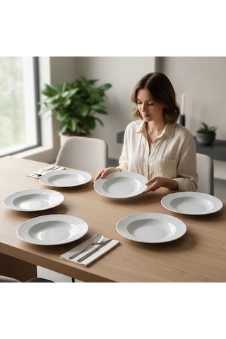 Güral Sembol 6 Parça 22 Cm Çukur Yemek Tabağı 5303590