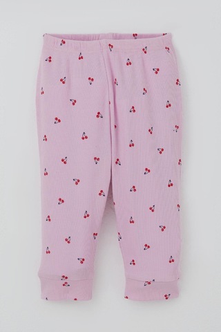 Breeze Kız Bebek Pijama Takımı Omuzdan Patlı Kiraz Desenli 4 Ay-1 Yaş, Pembe Pembe