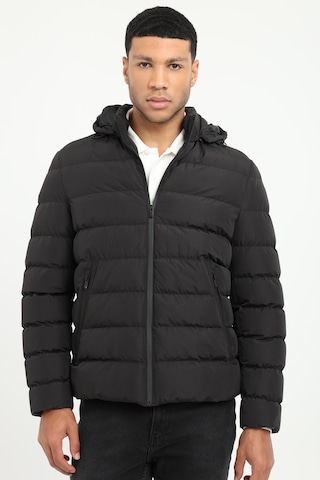 Dufy Erkek Slim Fit Kapüşonlu Siyah Mont-18160