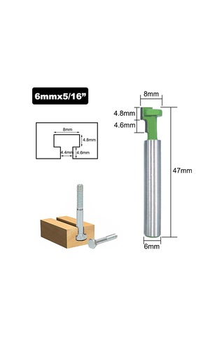 Konesam Karbon Çelik Anahtar Delikli Freze Ucu Seti - 3'lü Paket, 6mm/6.35mm Seçenekli, Ahşap İşleme, Kare Ve Anahtar Delikleri