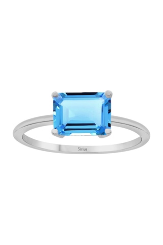 Sirius Oktagon Kesim Mavi Topaz Taşlı Nerissa Yüzük 0802r0053