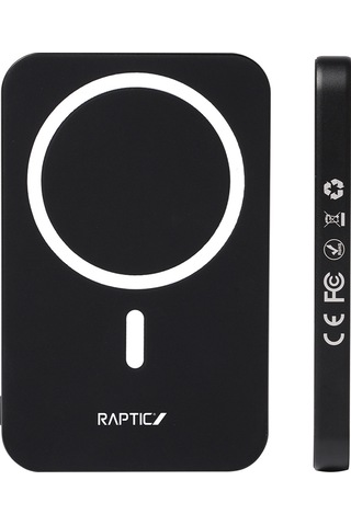 Raptic S4 Aramid-skin M-safe Şarj Özellikli Ultra İnce 600d Powerbank 15w 5000mah Siyah Siyah