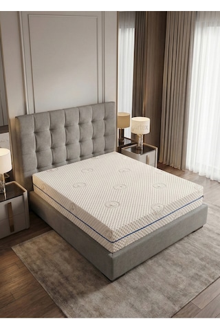 Cotton Premium Fermuarlı Yatak Kılıfı 90x200 Koruyucusu %100 Pamuklu Kılıf Kapitone Tek Kişilik Naturel