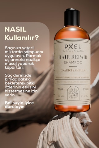 Pxel Saç Onarıcı Şampuan 400 Ml Onarıcı, Besleyici, Vegan